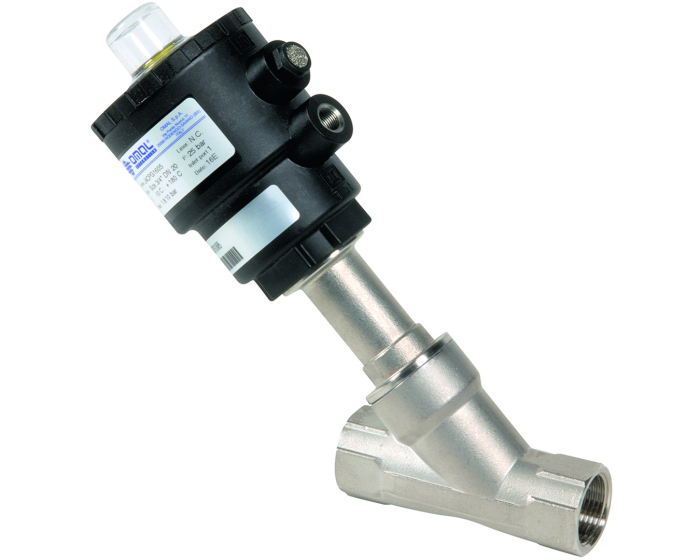 ARES® stainless steel actuated angle seat valve 1452 NO 1/2'' T50